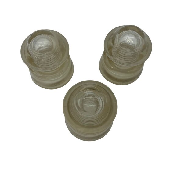 Hemingray Vintage Glass Insulators Set Of 3 Clear Collectible Farmhouse Decor - Picture 2 of 15